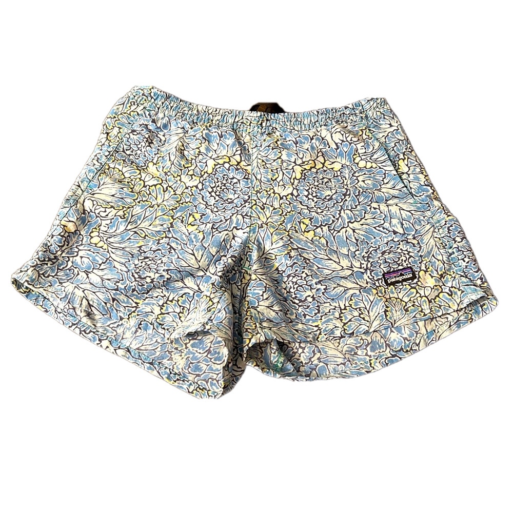 Patagonia Womens Shorts Size Small Drawstring Navy Blue Tropical